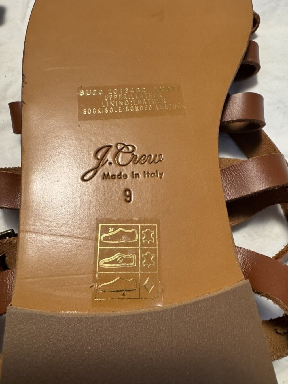 J.Crew Leather Gladiator Sandals – Vachetta Leather | Size 9 - MF0316 - Picture 3 of 5